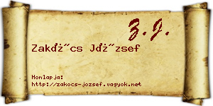 Zakócs József névjegykártya